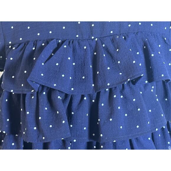 Women's Sleeveless Polka Dot Ruffle Top Summer Polka Dot Top Size Small - Picture 4 of 16